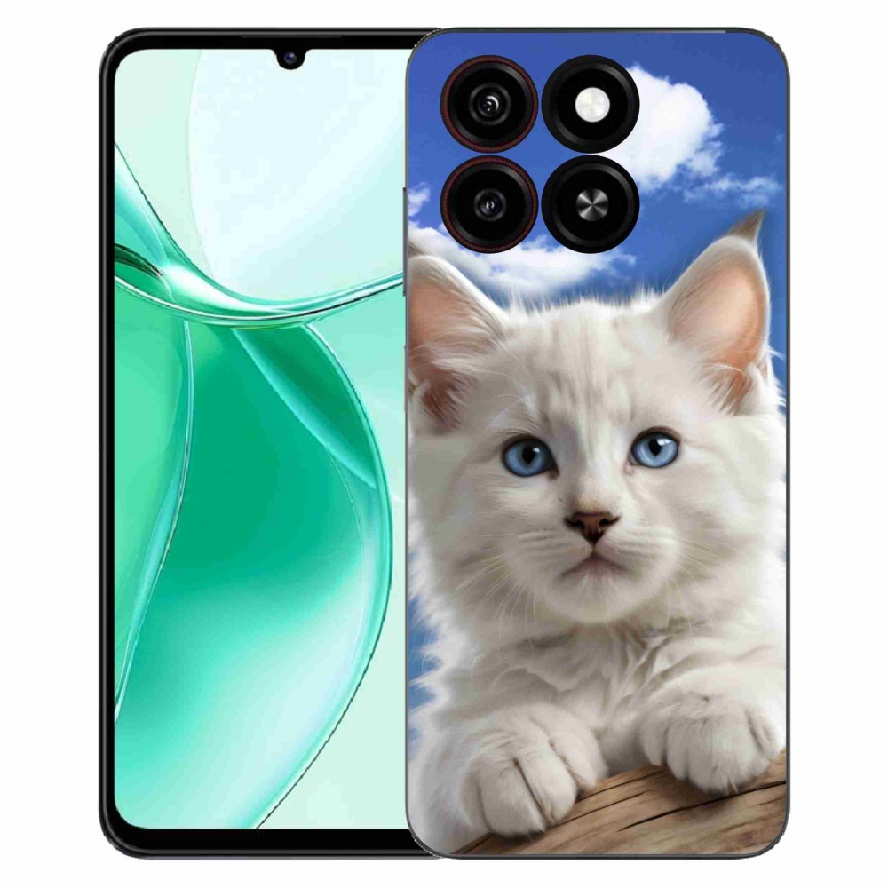 Gélový kryt mmCase na ZTE Blade A35 - mačiatko a oblaky