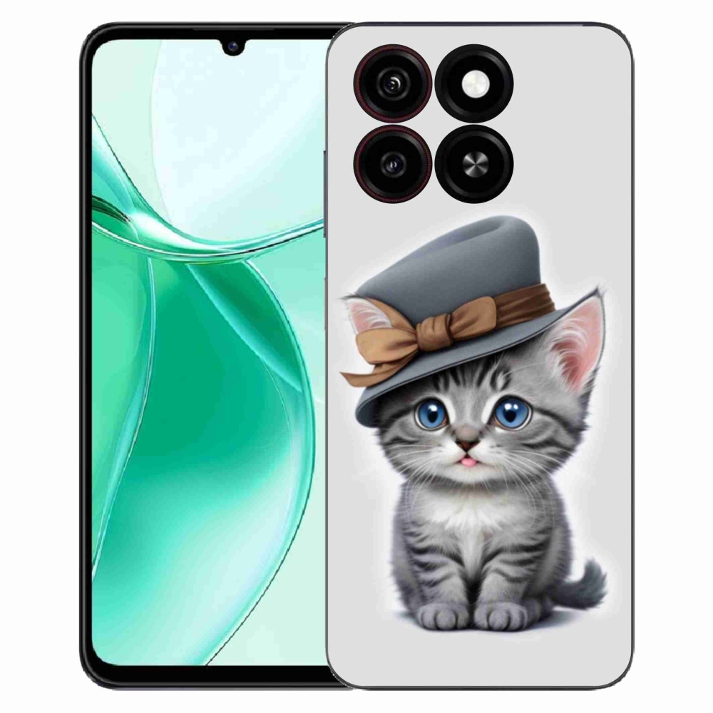 Gélový kryt mmCase na ZTE Blade A35 - mačiatko s klobúkom
