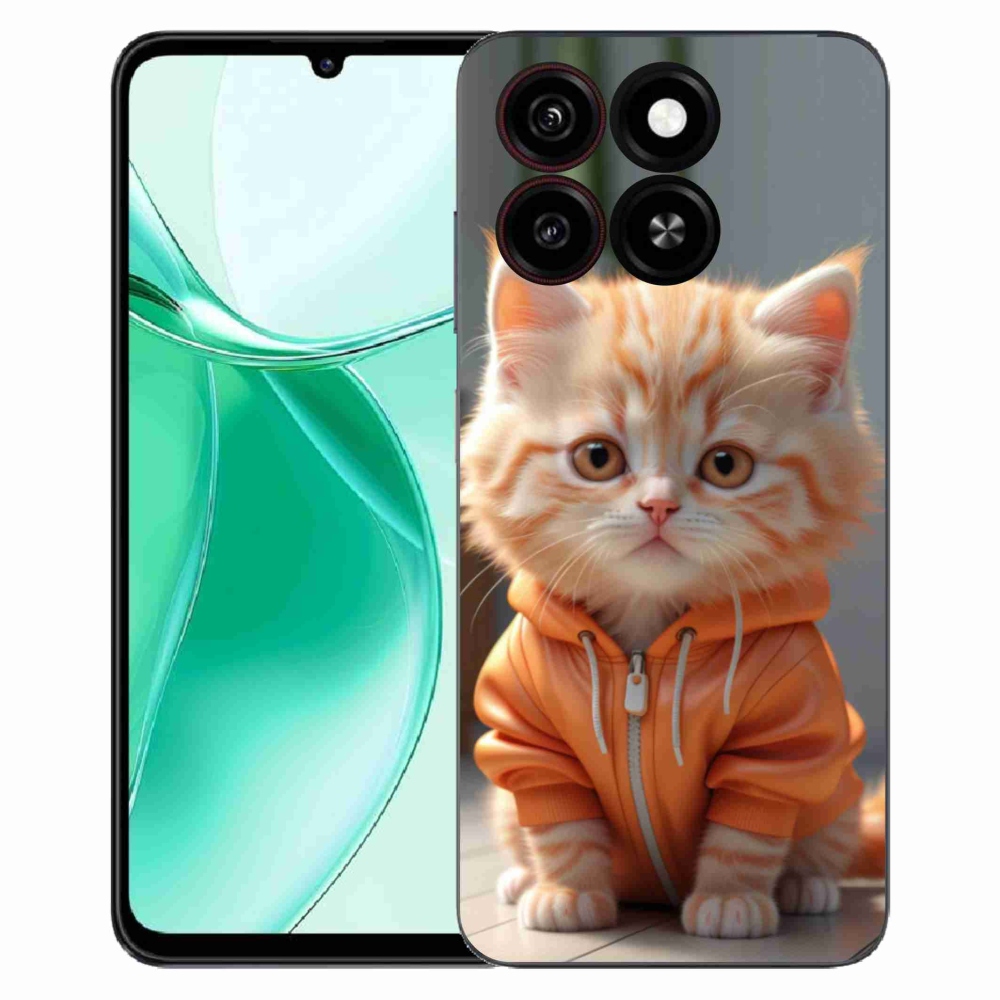 Gélový kryt mmCase na ZTE Blade A35 - mačiatko v mikine