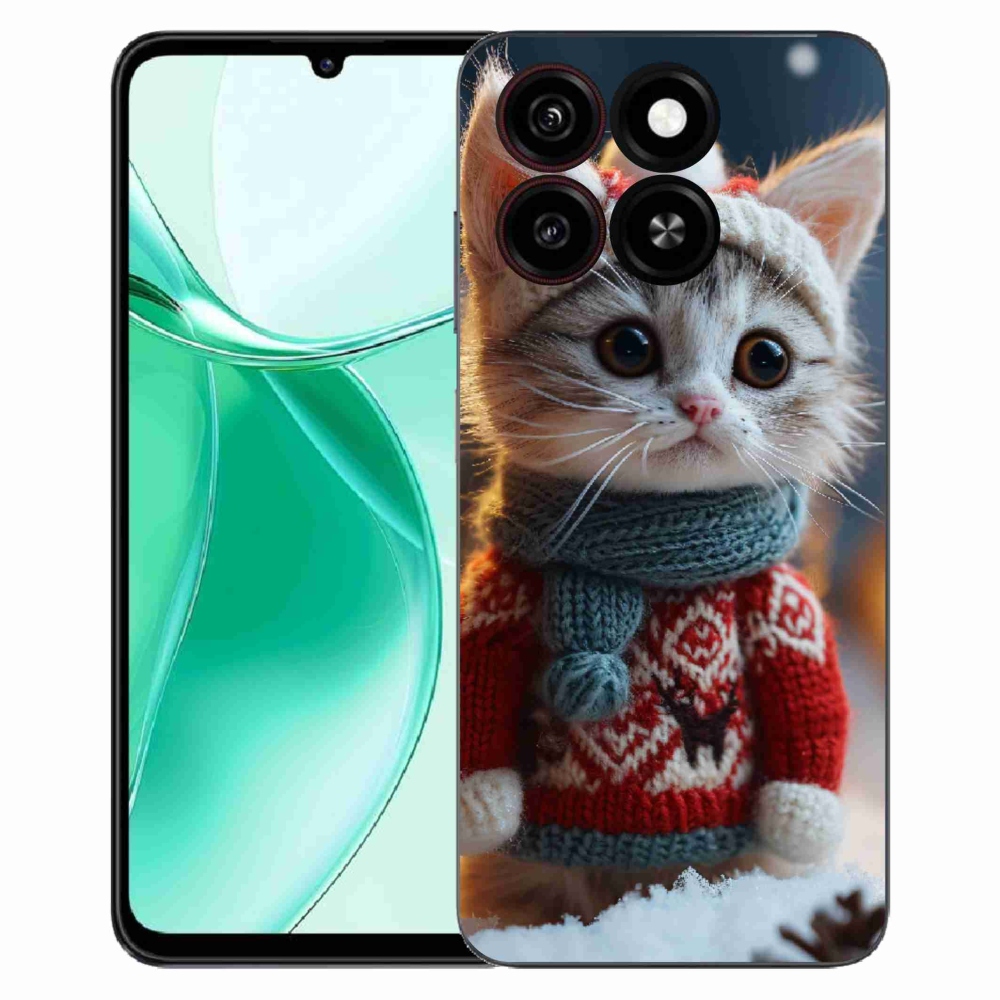 Gélový kryt mmCase na ZTE Blade A35 - mačiatko vo svetri