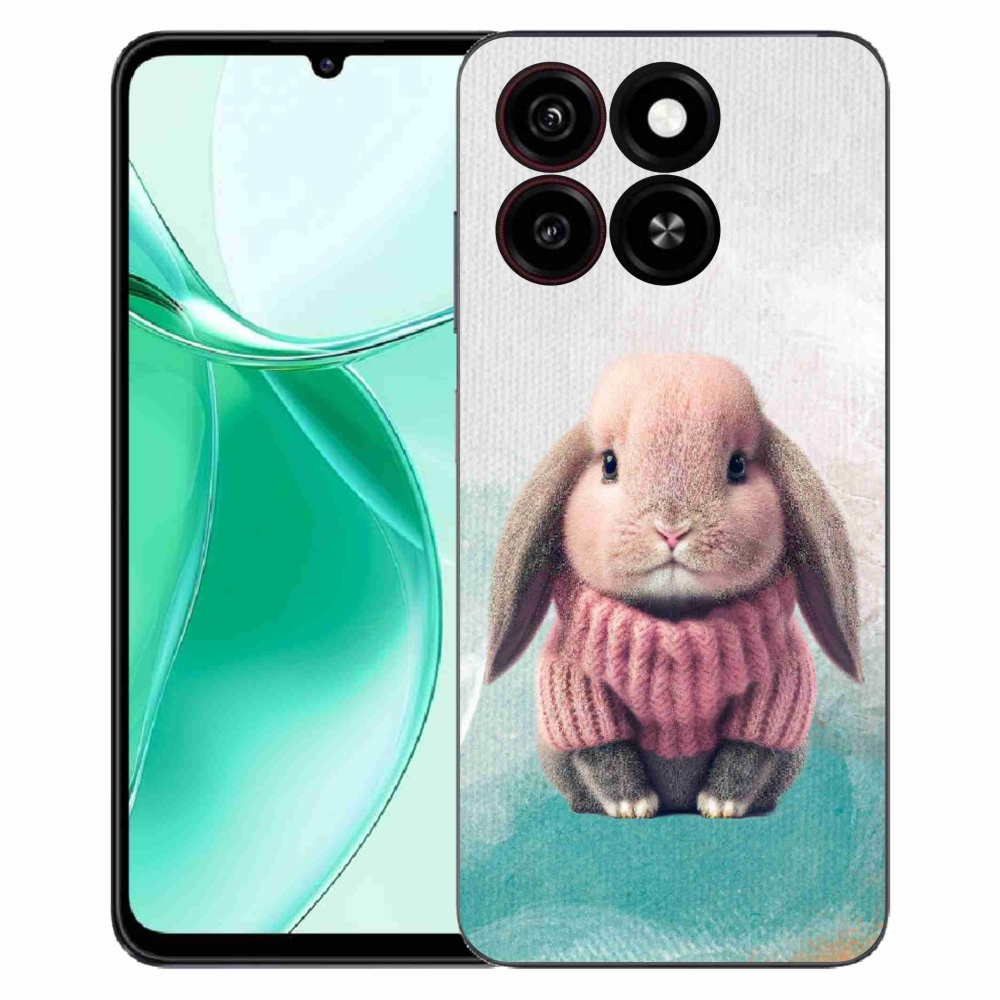 Gélový kryt mmCase na ZTE Blade A35 - zajačik vo svetri