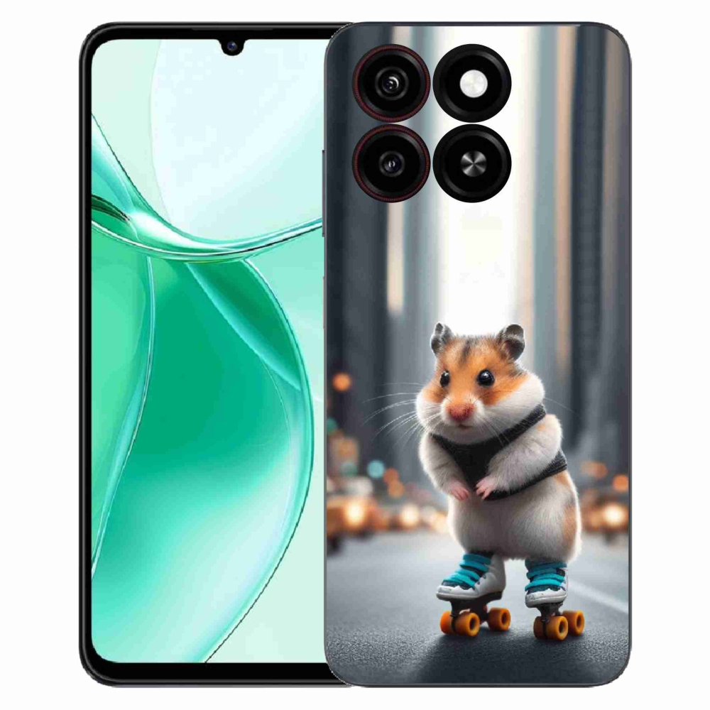 Gélový kryt mmCase na ZTE Blade A35 - škrečok na korčuliach