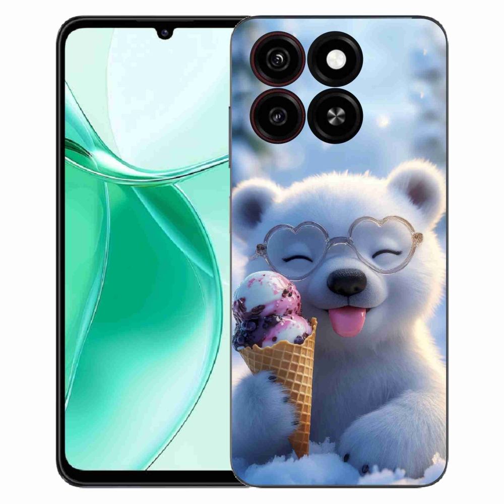 Gélový kryt mmCase na ZTE Blade A35 - medvedík so zmrzlinou