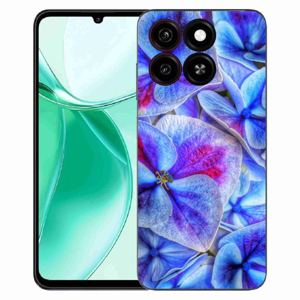 Gélový kryt mmCase na ZTE Blade A35 - modré kvety 1