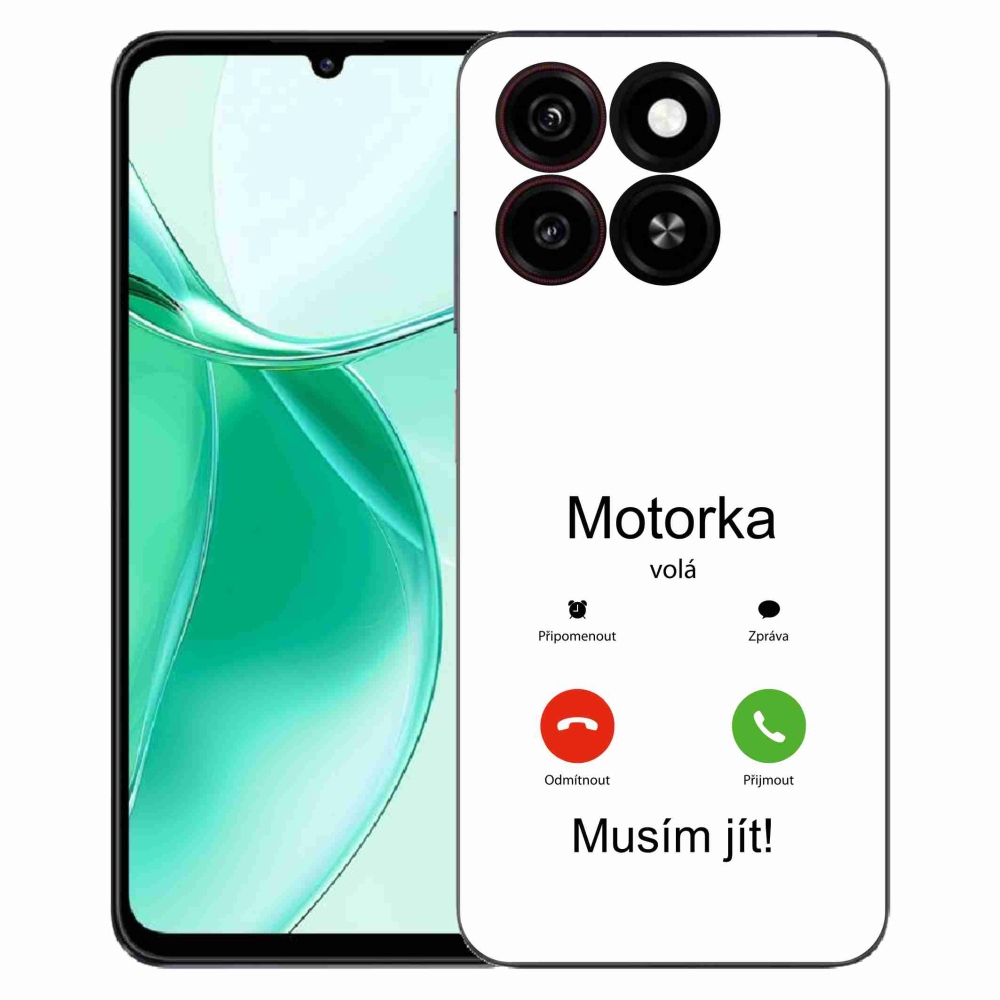 Gélový kryt mmCase na ZTE Blade A35 - motorka volá biele pozadie