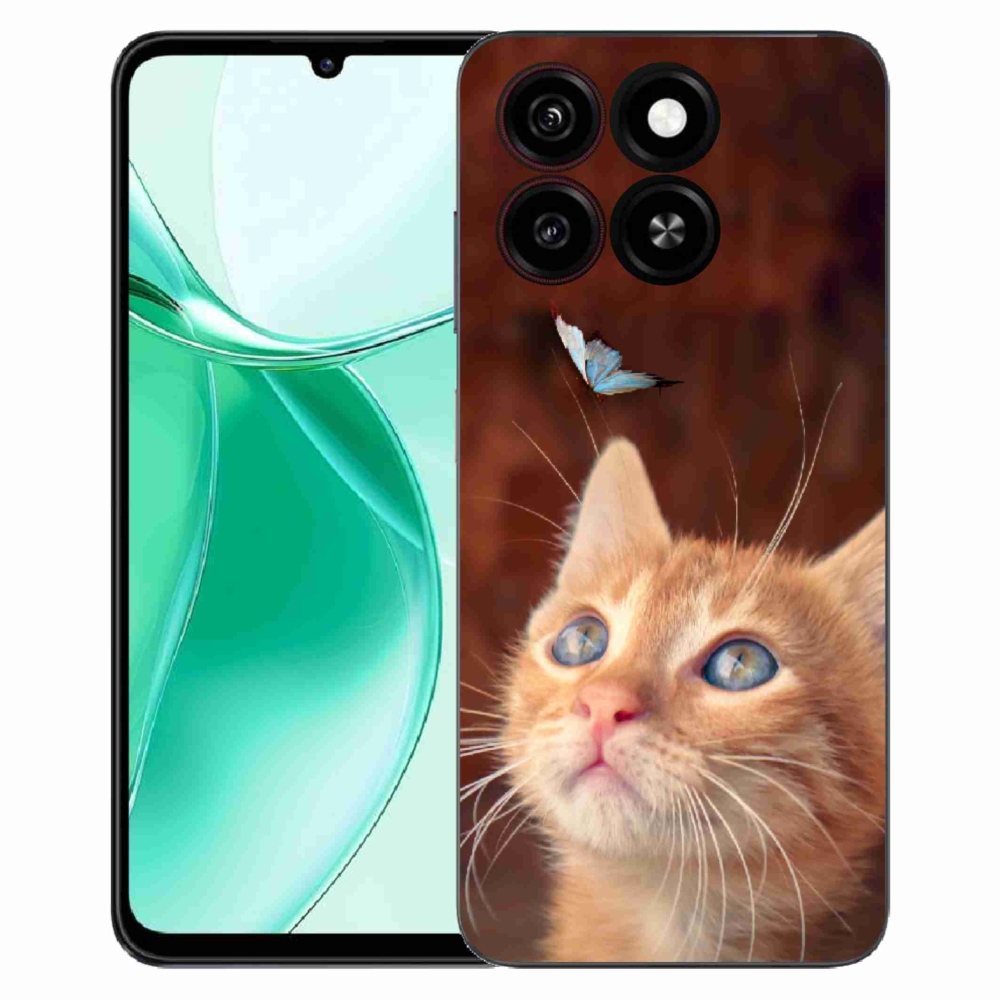 Gélový kryt mmCase na ZTE Blade A35 - motýľ a mačiatko