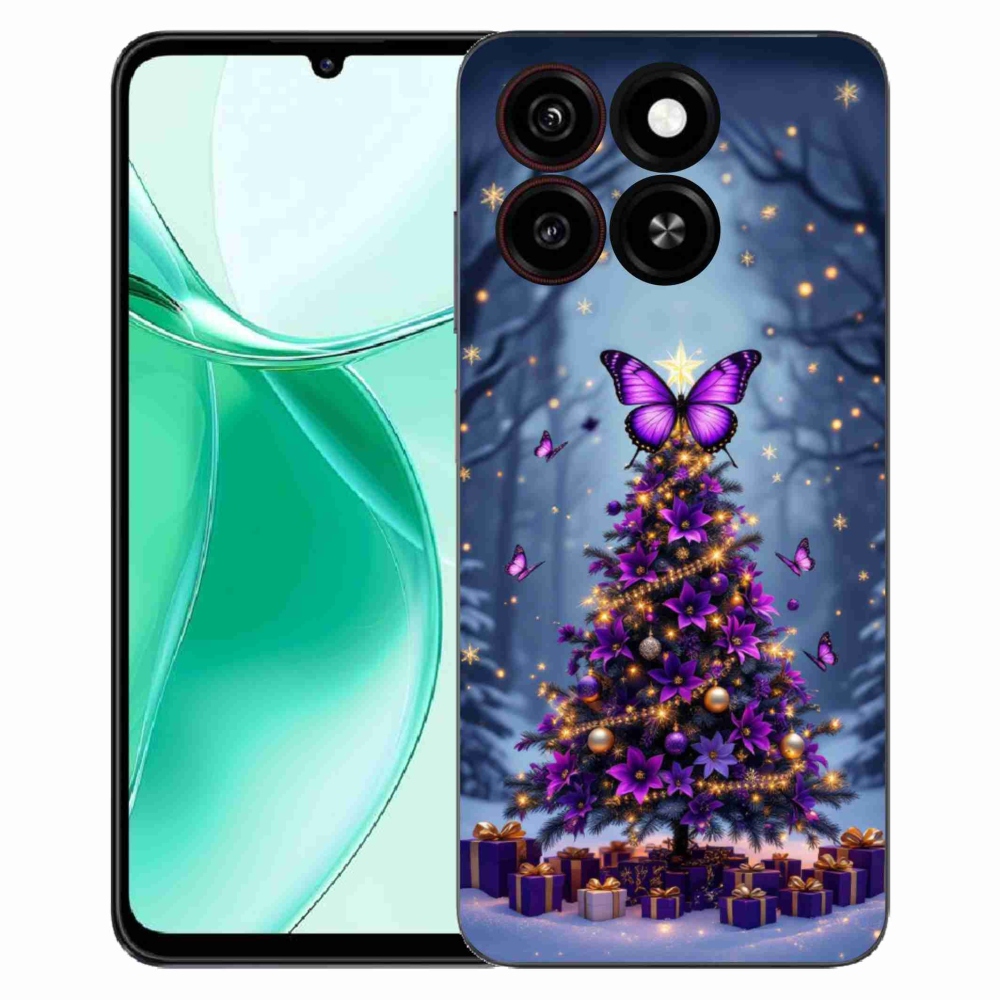 Gélový kryt mmCase na ZTE Blade A35 - motýlí vianočný stromček