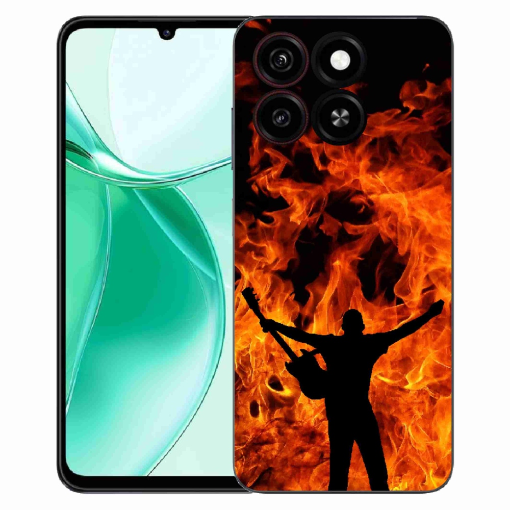 Gélový kryt mmCase na ZTE Blade A35 - muzikant a oheň