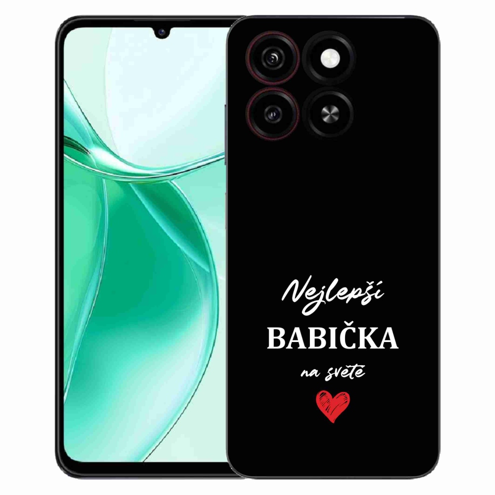Gélový kryt mmCase na ZTE Blade A35 - najlepšia babička 1 čierne pozadie