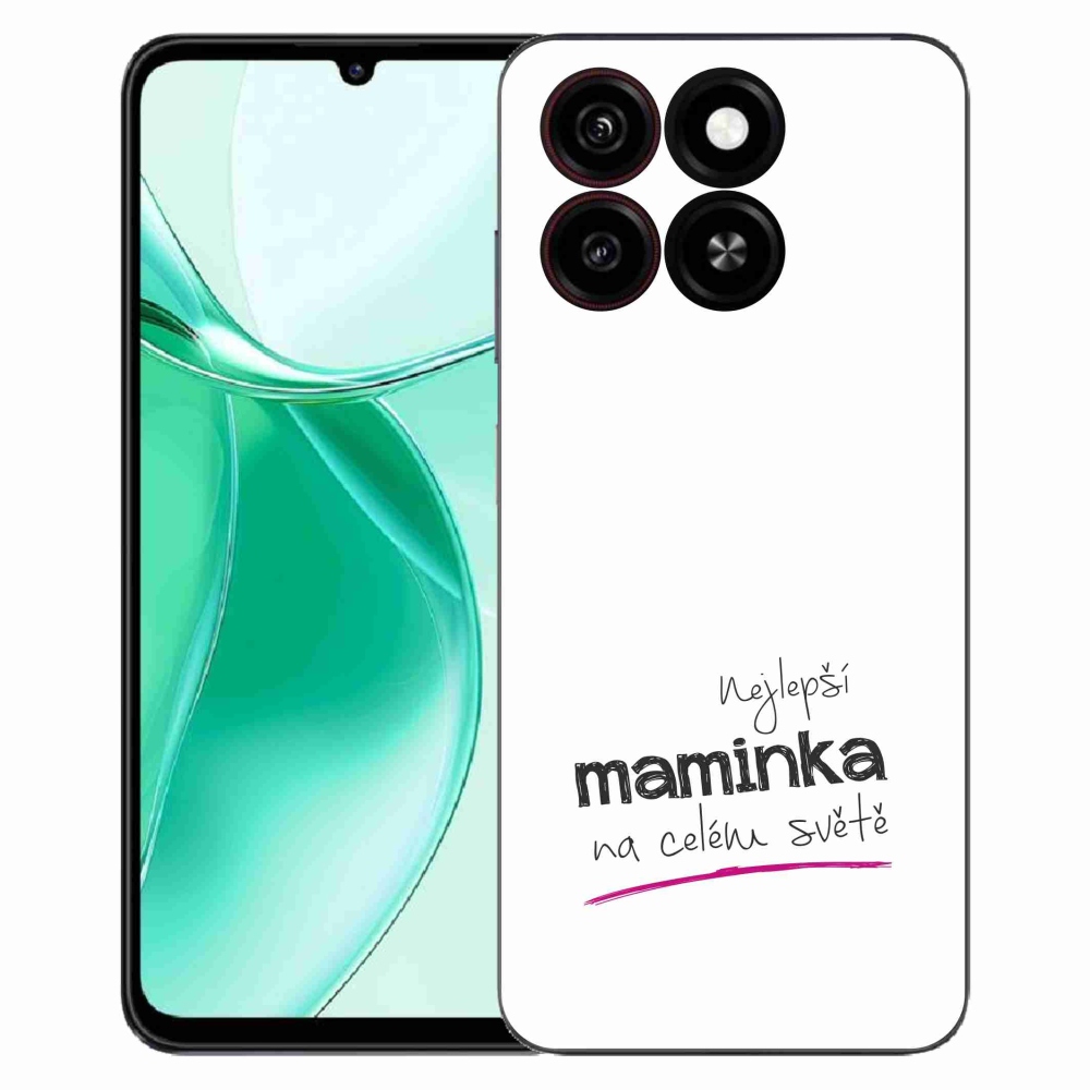 Gélový kryt mmCase na ZTE Blade A35 - najlepšia mamička 4 biele pozadie