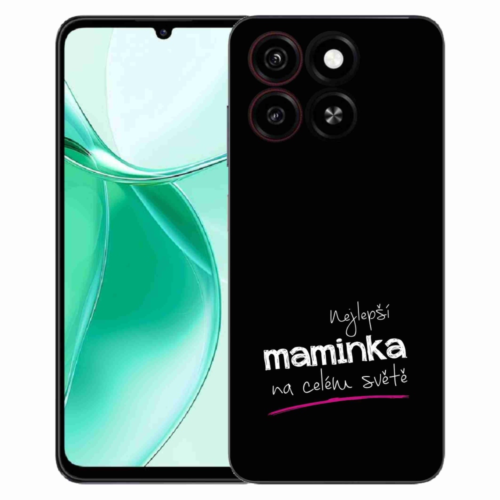 Gélový kryt mmCase na ZTE Blade A35 - najlepšia mamička 4 čierne pozadie