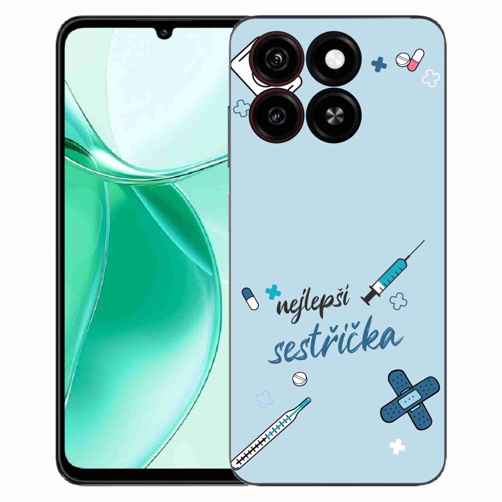 Gélový kryt mmCase na ZTE Blade A35 - najlepšia sestrička modré pozadie