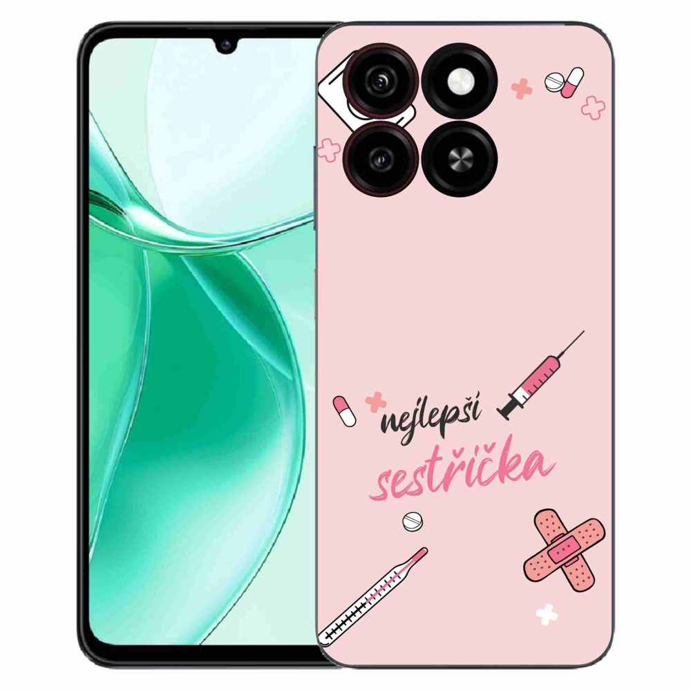 Gélový kryt mmCase na ZTE Blade A35 - najlepšia sestrička ružové pozadie