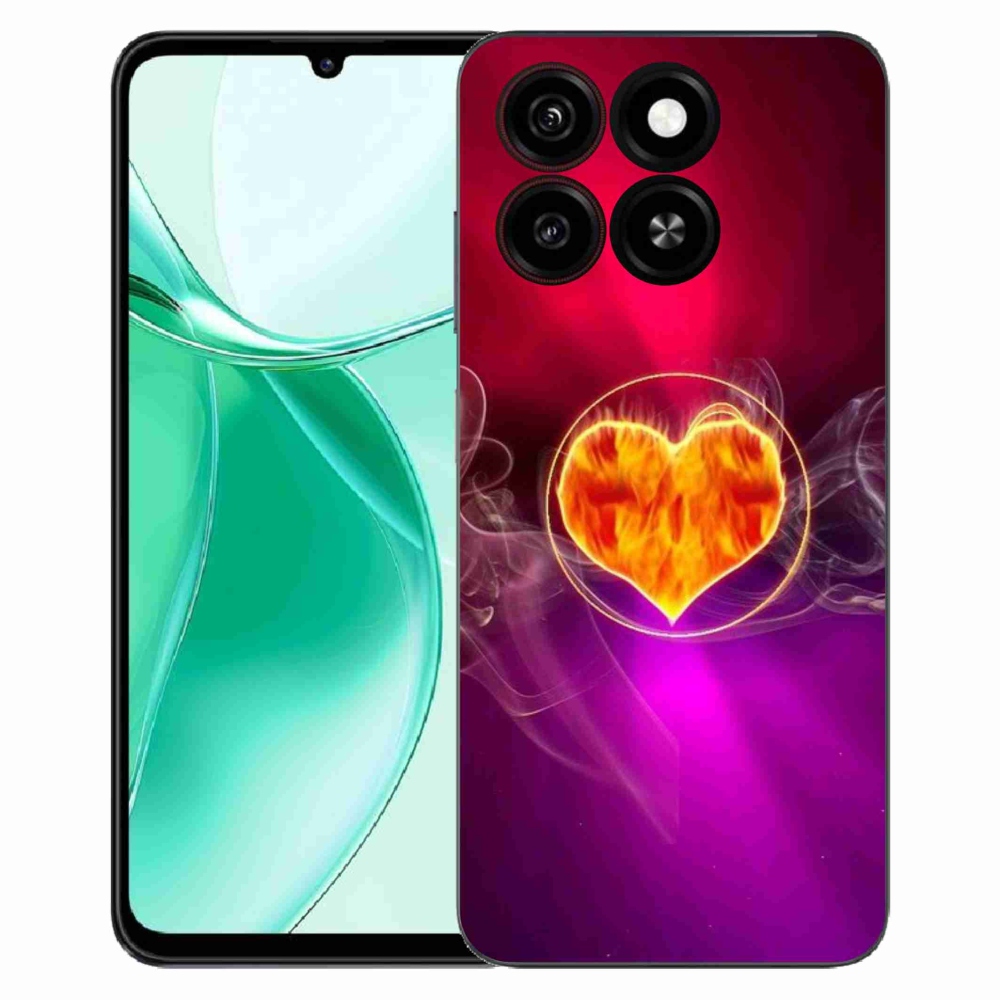 Gélový kryt mmCase na ZTE Blade A35 - ohnivé srdce
