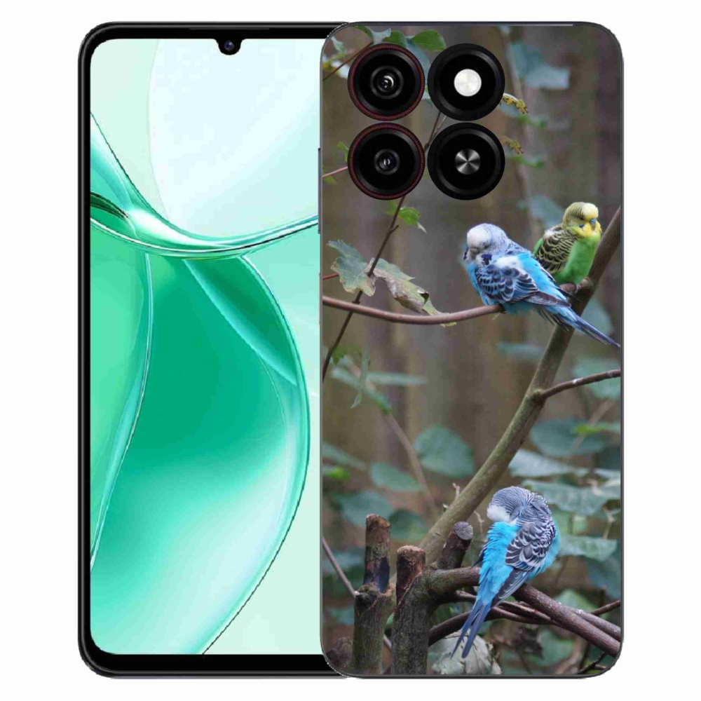 Gélový kryt mmCase na ZTE Blade A35 - papagáje na vetve