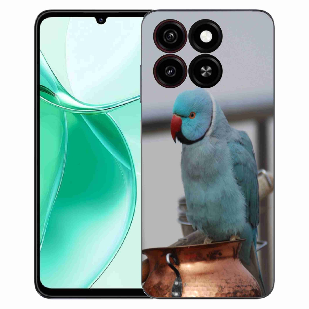 Gélový kryt mmCase na ZTE Blade A35 - papagáj Alexandr modrý