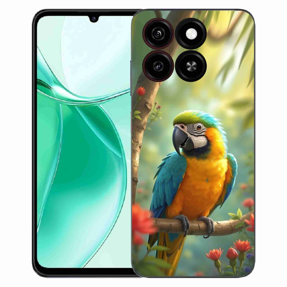 Gélový kryt mmCase na ZTE Blade A35 - papagáj ara modrožltá