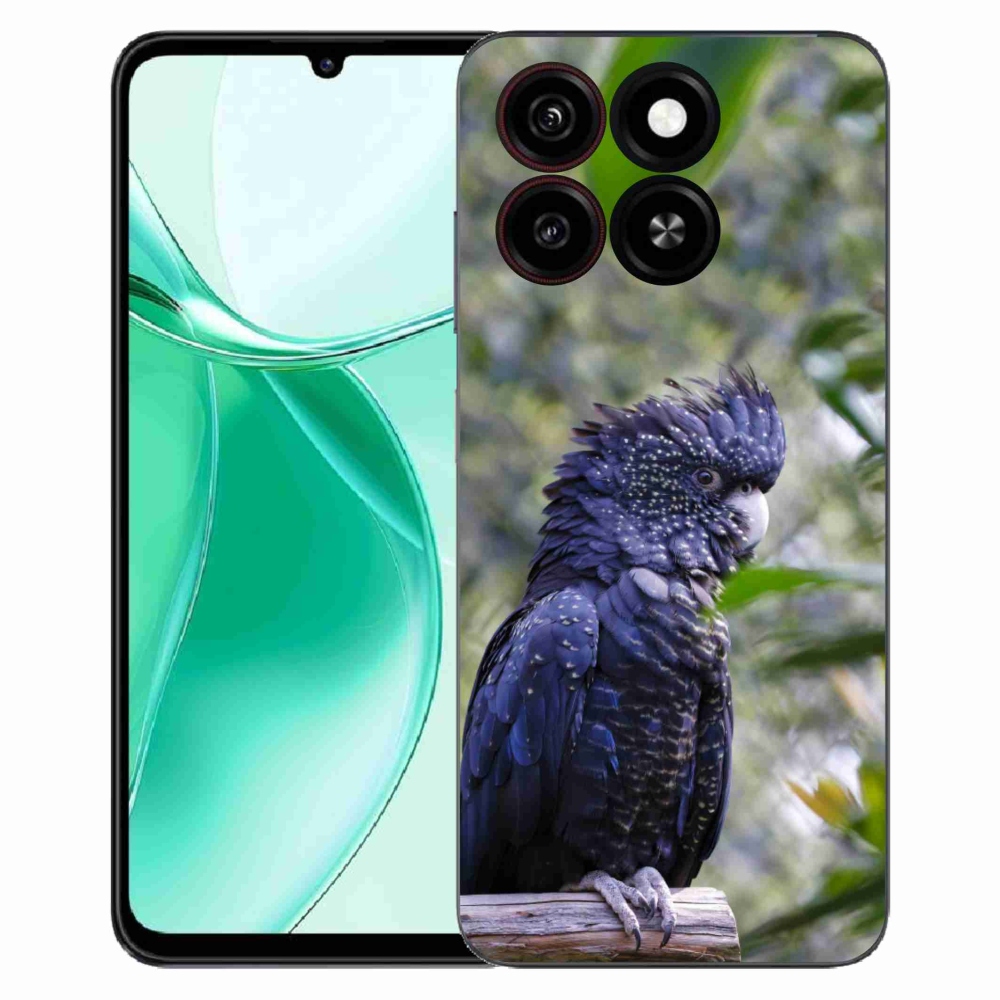 Gélový kryt mmCase na ZTE Blade A35 - papagáj kakadu čierny