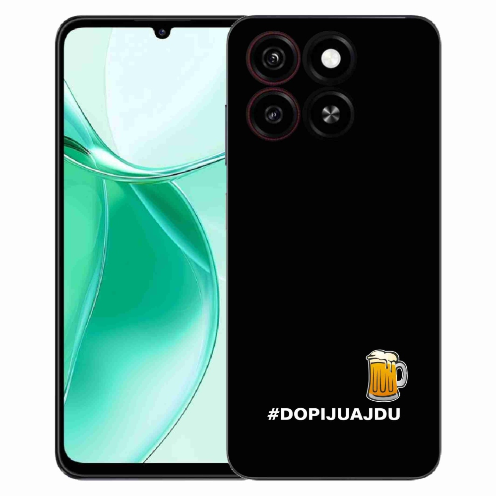 Gélový kryt mmCase na ZTE Blade A35 - pivný motív 1 čierne pozadie