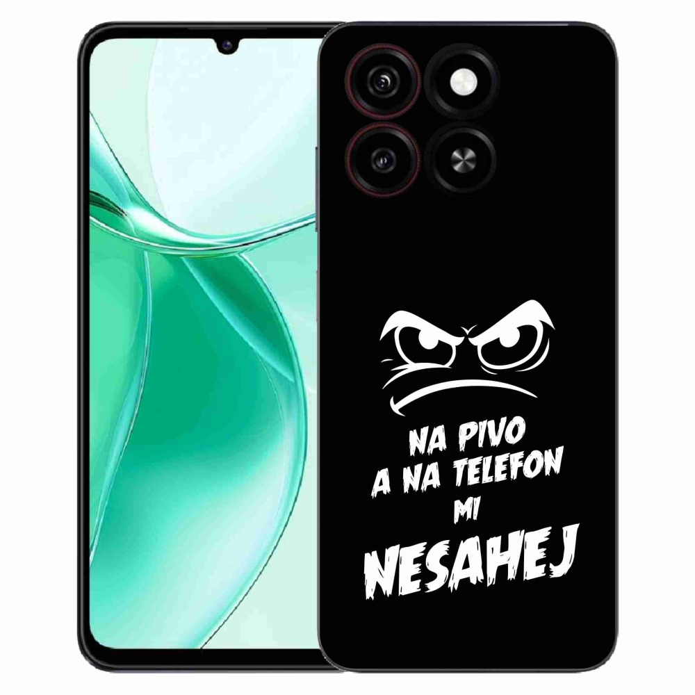Gélový kryt mmCase na ZTE Blade A35 - pivný motív 2 čierne pozadie