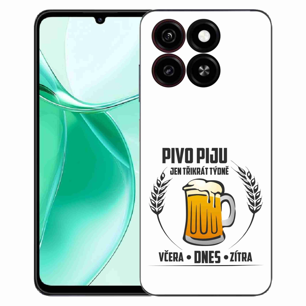 Gélový kryt mmCase na ZTE Blade A35 - pivný motív biele pozadie