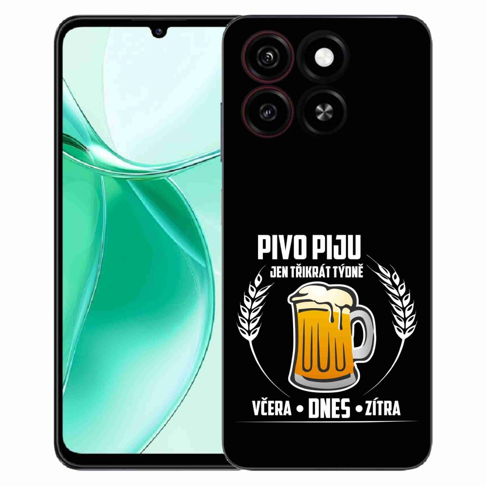 Gélový kryt mmCase na ZTE Blade A35 - pivný motív čierne pozadie