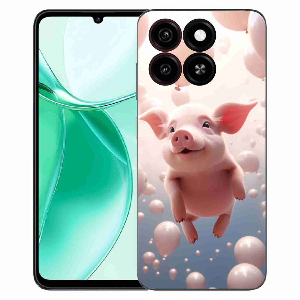 Gélový kryt mmCase na ZTE Blade A35 - prasiatko s balónikmi
