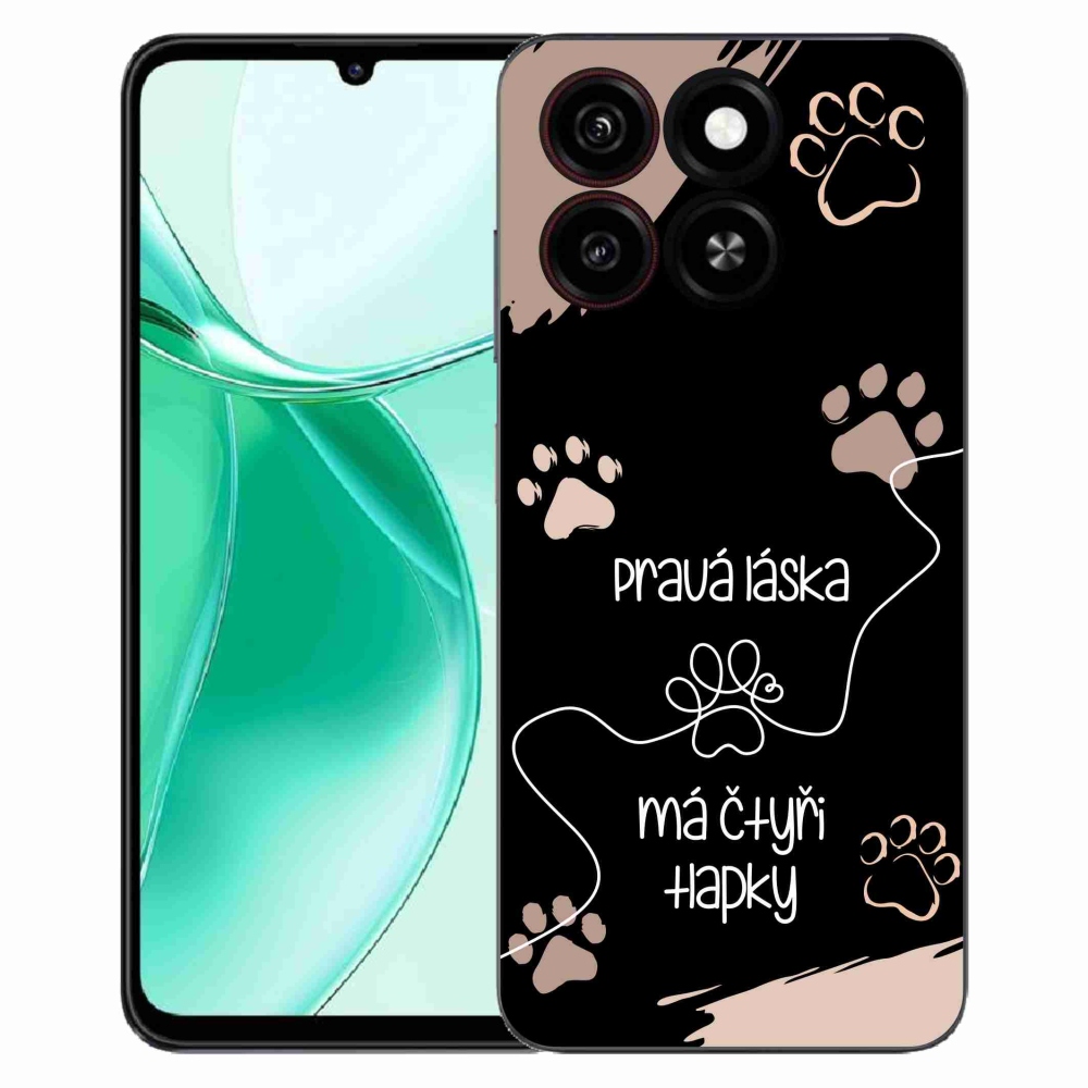 Gélový kryt mmCase na ZTE Blade A35 - psí motív 1 čierne pozadie