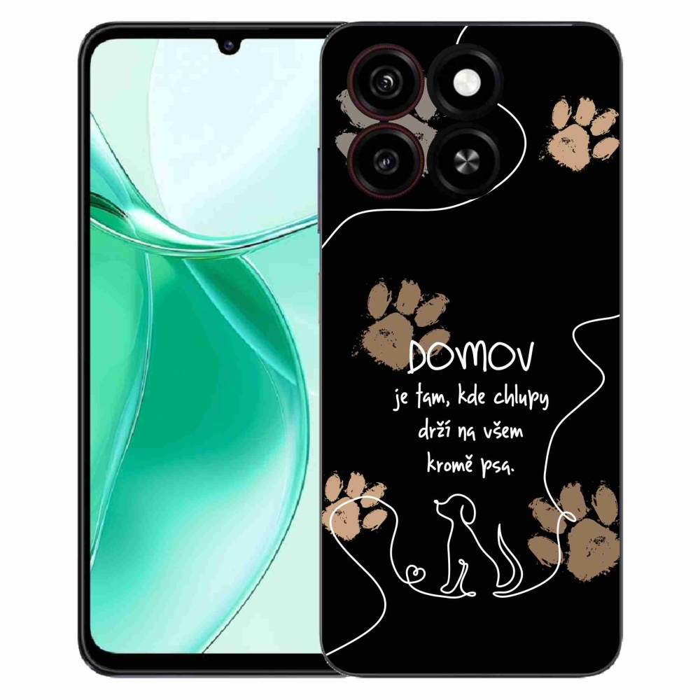 Gélový kryt mmCase na ZTE Blade A35 - psí motív čierne pozadie