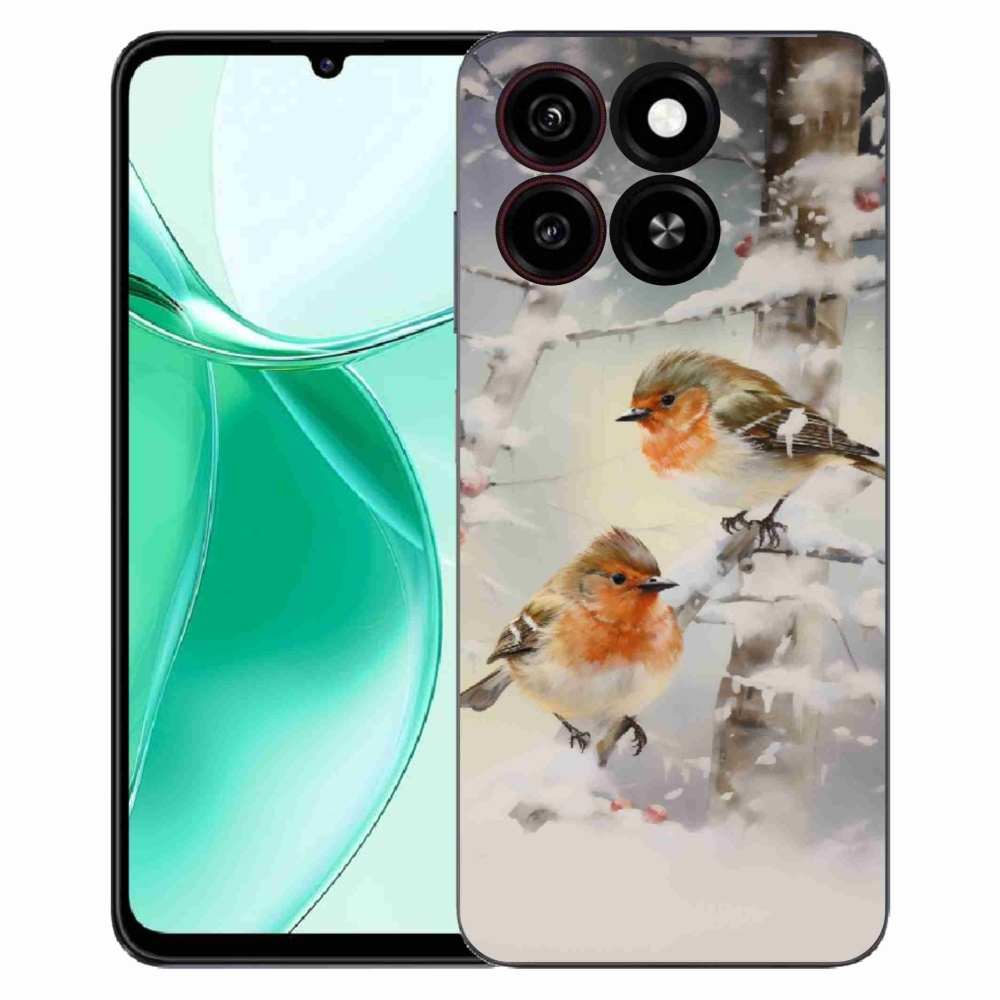 Gélový kryt mmCase na ZTE Blade A35 - vtáčiky v zime