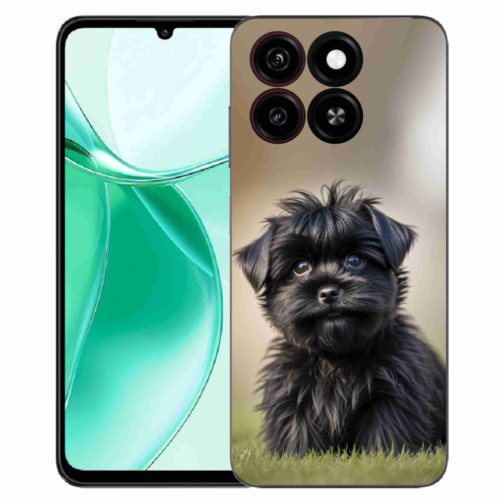 Gélový kryt mmCase na ZTE Blade A35 - roztomilý čierny psík