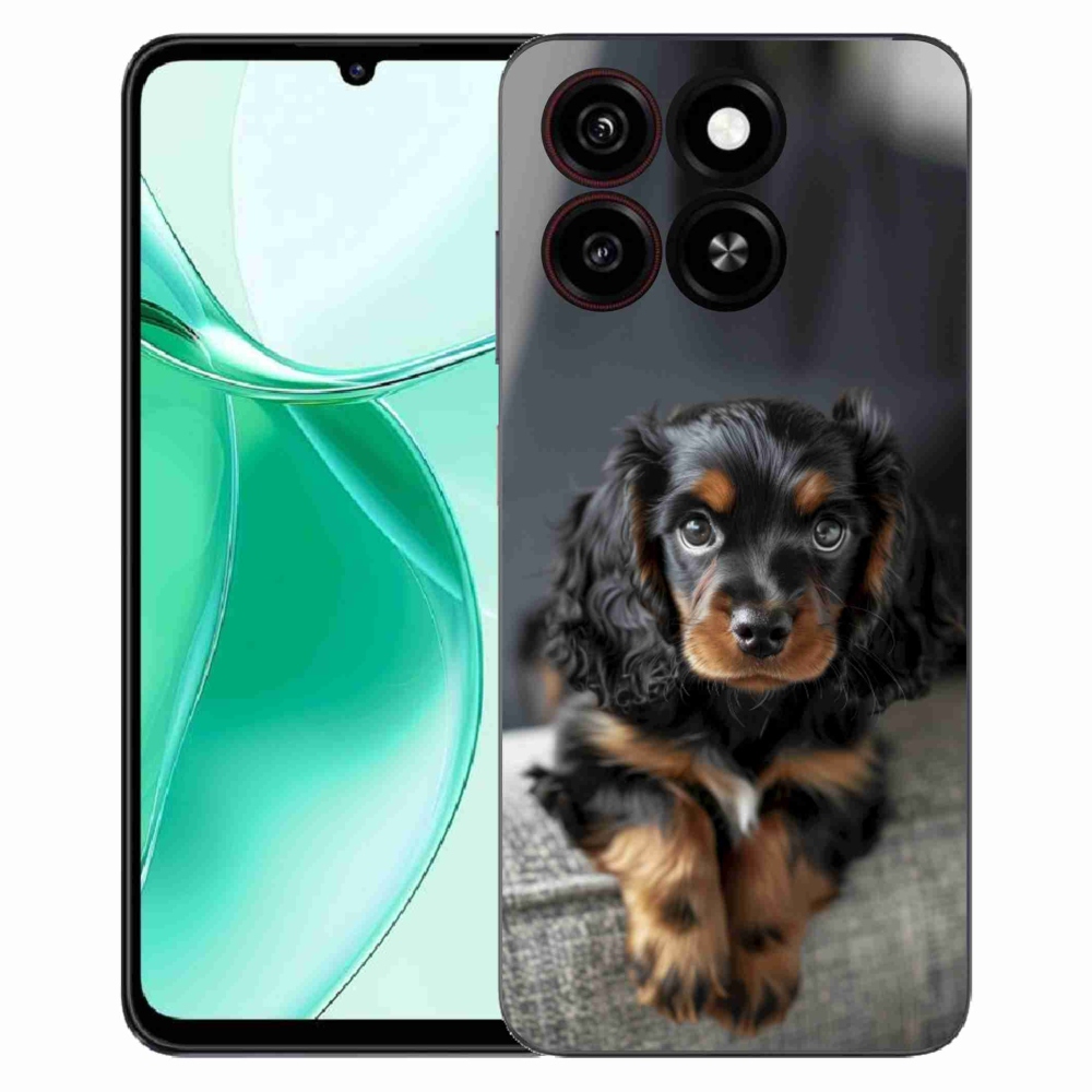 Gélový kryt mmCase na ZTE Blade A35 - roztomilý dlhosrstý jazvečík