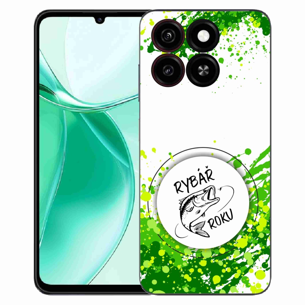 Gélový kryt mmCase na ZTE Blade A35 - rybár roku biele pozadie