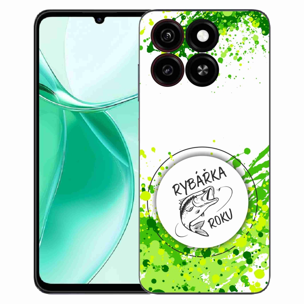 Gélový kryt mmCase na ZTE Blade A35 - rybárka roku biele pozadie