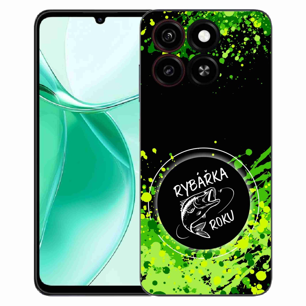 Gélový kryt mmCase na ZTE Blade A35 - rybárka roku čierne pozadie