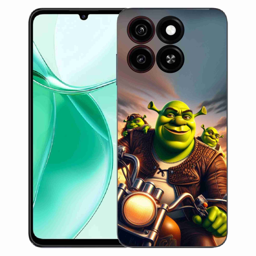 Gélový kryt mmCase na ZTE Blade A35 - zhrek na motorke