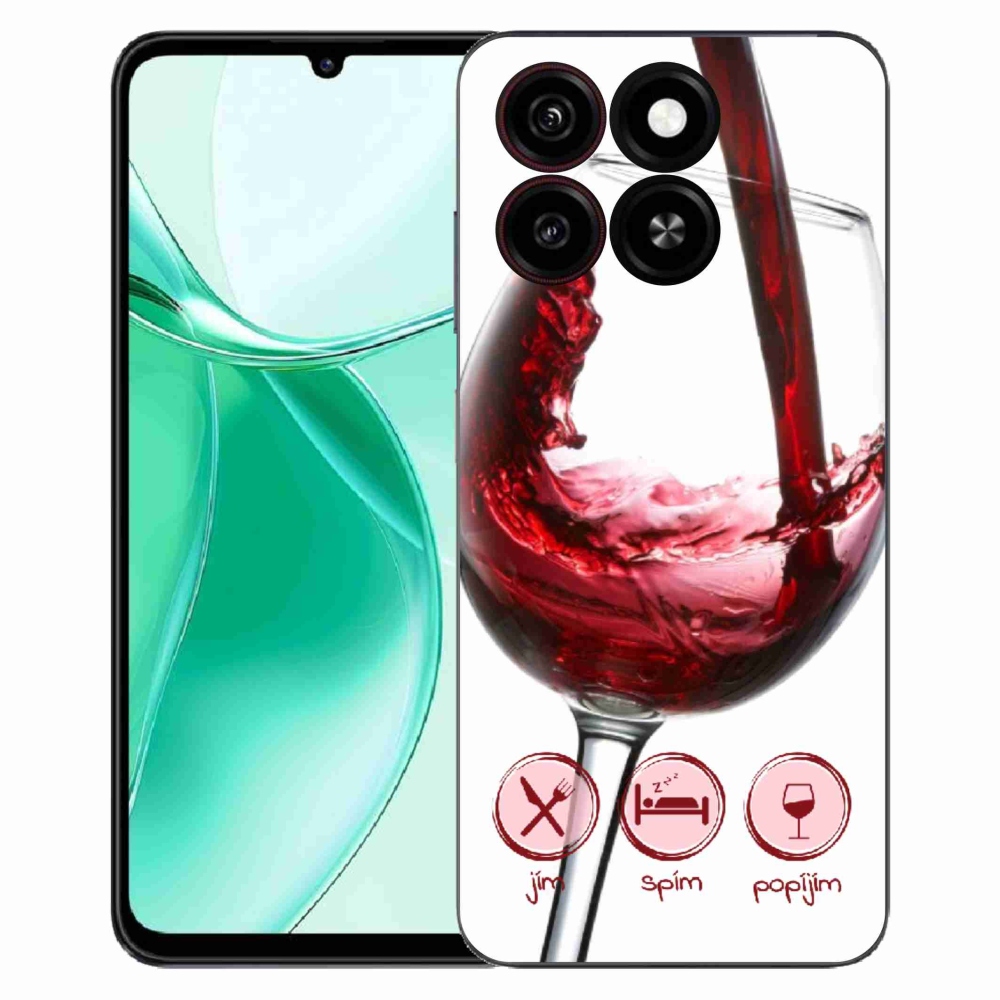 Gélový kryt mmCase na ZTE Blade A35 - pohár vína červené