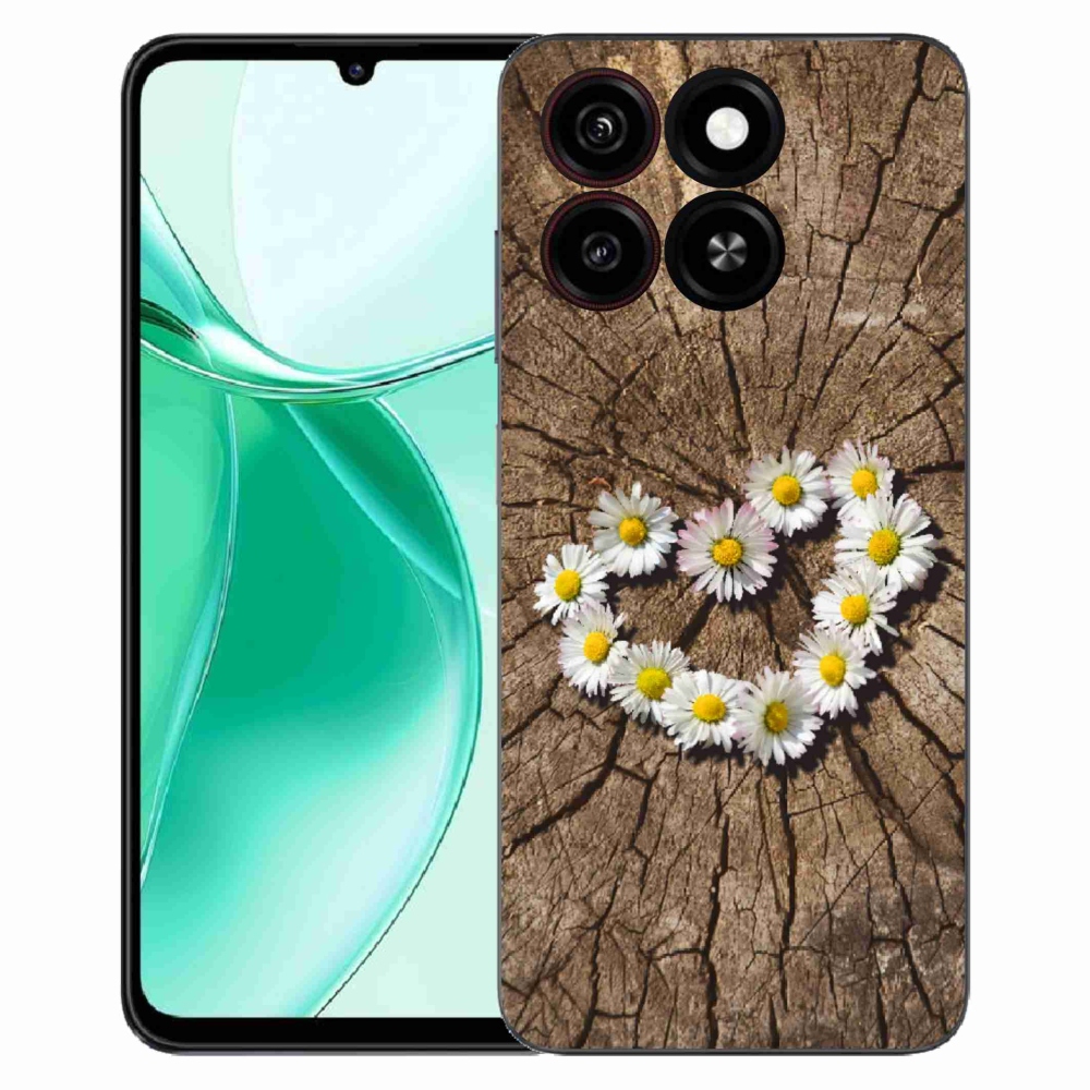 Gélový kryt mmCase na ZTE Blade A35 - srdce z margaréty