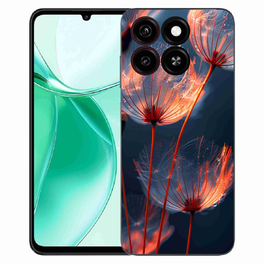Gélový kryt mmCase na ZTE Blade A35 - svetielkujúce páperie