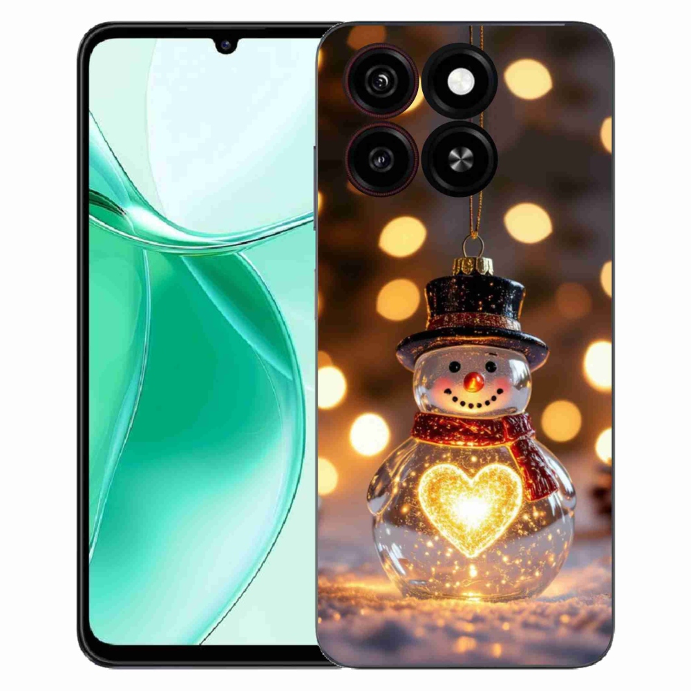 Gélový kryt mmCase na ZTE Blade A35 - svietiaci vianočný snehuliak