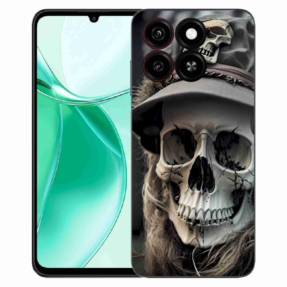 Gélový kryt mmCase na ZTE Blade A35 - temná lebka