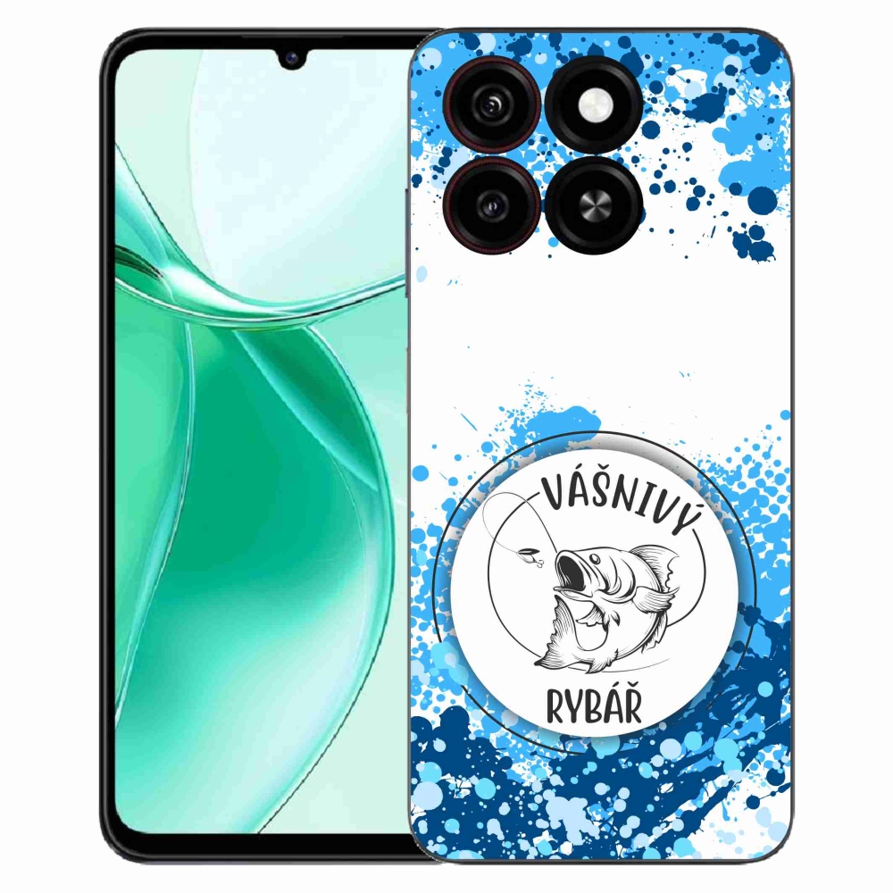 Gélový kryt mmCase na ZTE Blade A35 - vášnivý rybár biele pozadie