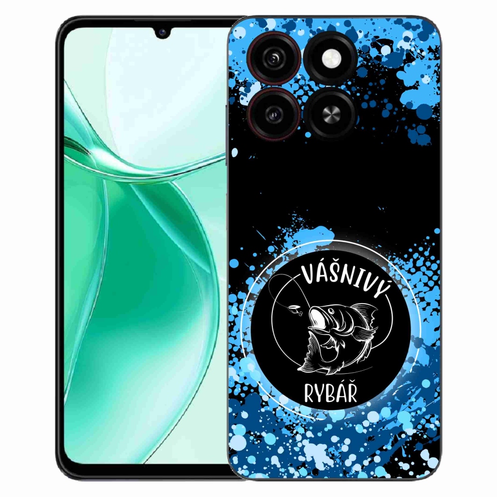 Gélový kryt mmCase na ZTE Blade A35 - vášnivý rybár čierne pozadie
