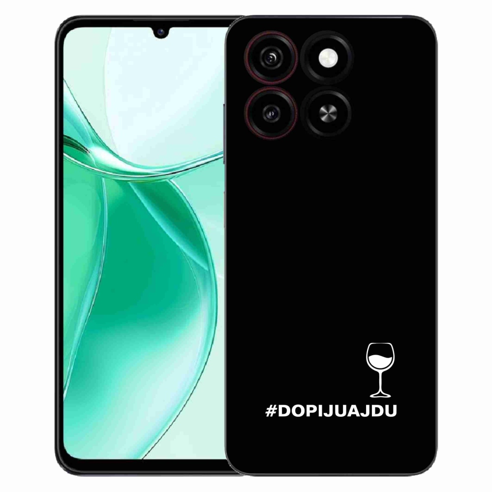 Gélový kryt mmCase na ZTE Blade A35 - vínny motív čierne pozadie