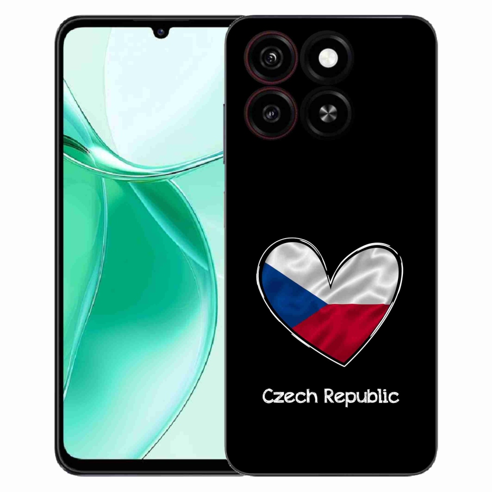 Gélový kryt mmCase na ZTE Blade A35 - vlajka srdca čierne pozadie