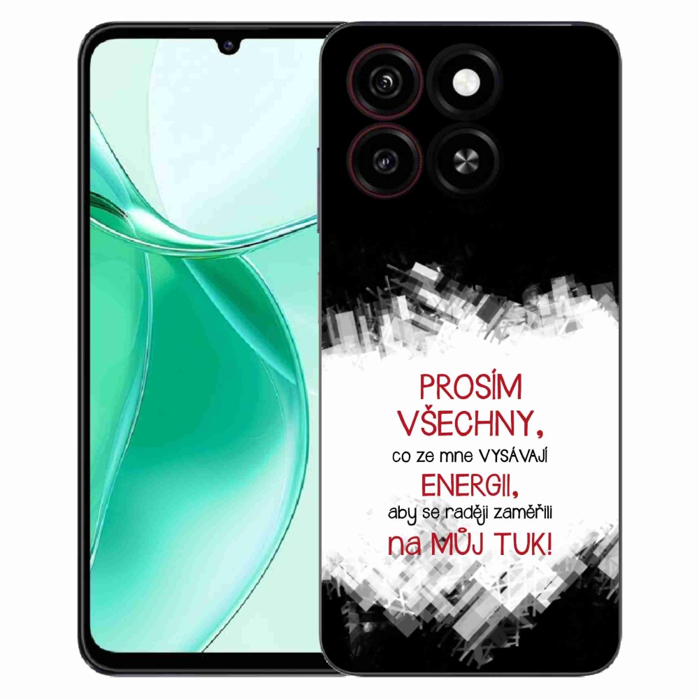 Gélový kryt mmCase na ZTE Blade A35 - vtipný text 1 červený