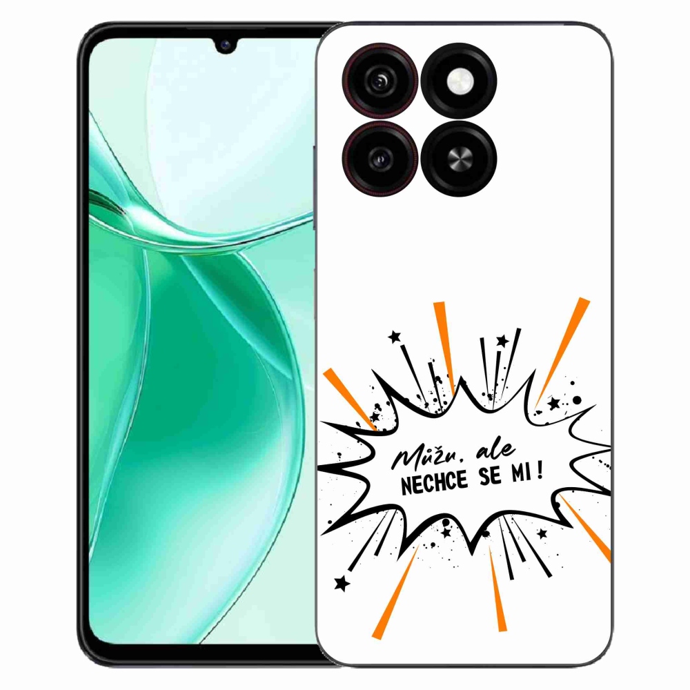 Gélový kryt mmCase na ZTE Blade A35 - vtipný text 11 biele pozadie