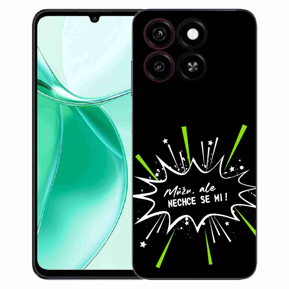 Gélový kryt mmCase na ZTE Blade A35 - vtipný text 11 čierne pozadie