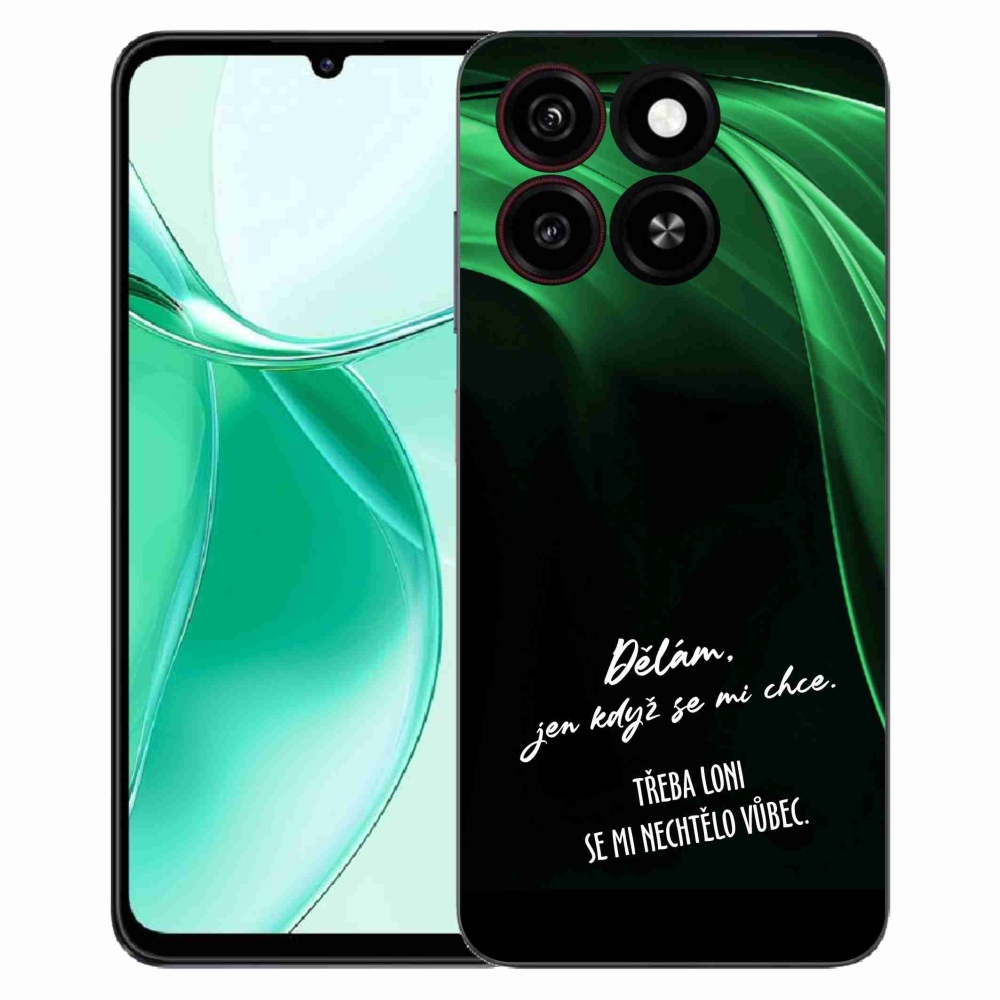 Gélový kryt mmCase na ZTE Blade A35 - vtipný text 12 čierne pozadie