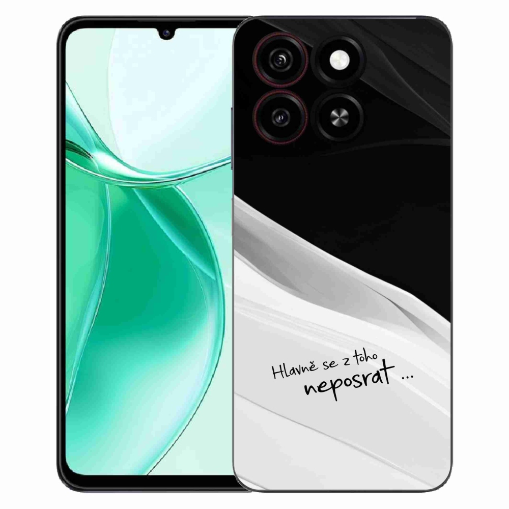 Gélový kryt mmCase na ZTE Blade A35 - vtipný text 13 bieločierne pozadie